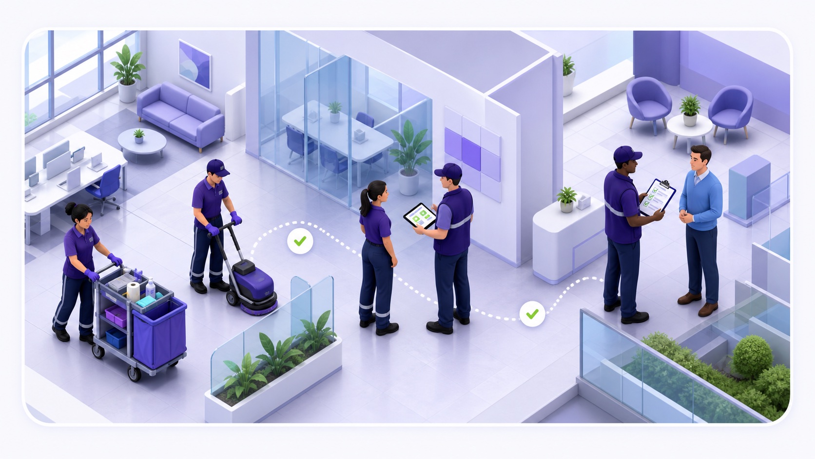 Chaîne de service Apolonia entre agents, encadrement, contrôle qualité et représentant du site